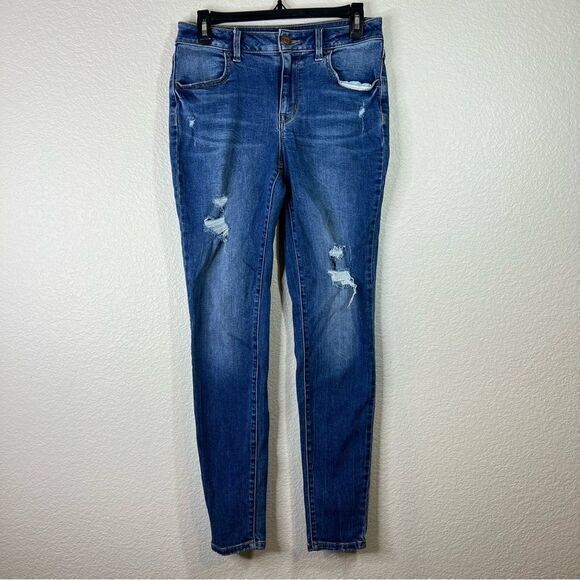 Maurices Women's High Rise Medium Wash Distressed Denim Jeggings Size Small R - Picture 1 of 7